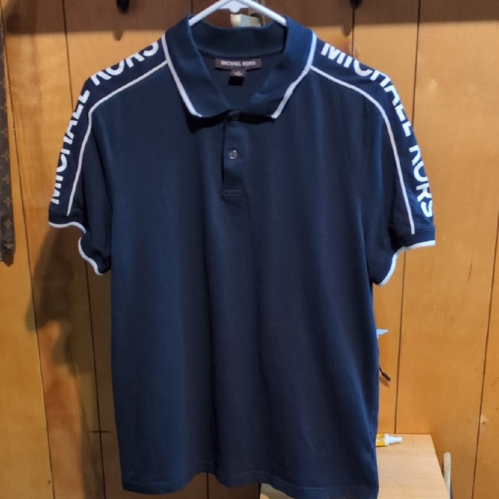 Michael Kors Dark Blue Polo with White Accents